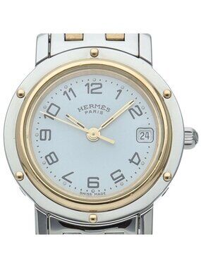 Hermes Clipper Watch SS White